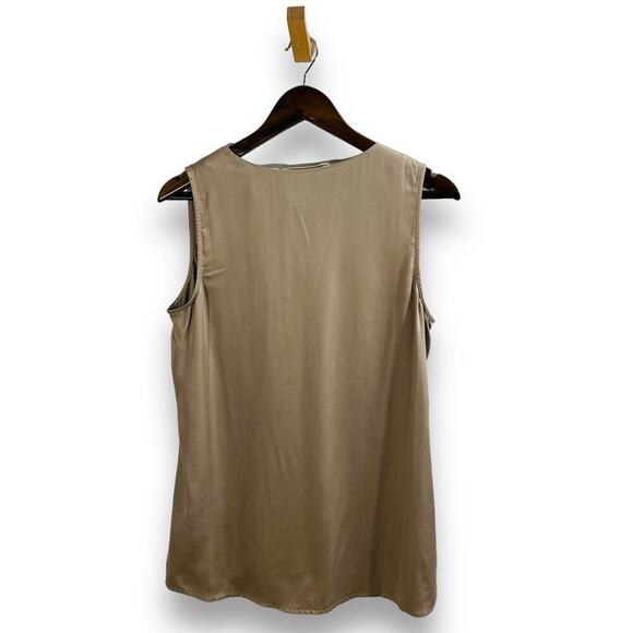 Soft Surroundings Minimalist Draped Sleeveless Beige Blouse Top Small - Picture 4 of 9